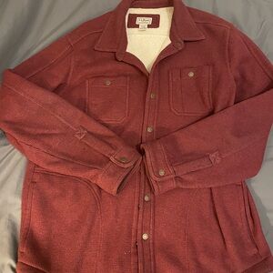LL bean Red sherpa shacket  mens large